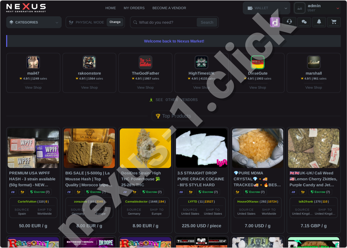 Nexus Darknet Market Homepage - Official Nexus Market Link 2026